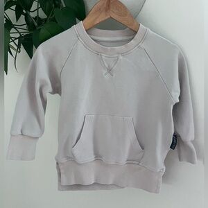 Little Bipsy Cream Crewneck Pullover Sweatshirt with Front Pocket - Sz 18-24 mos